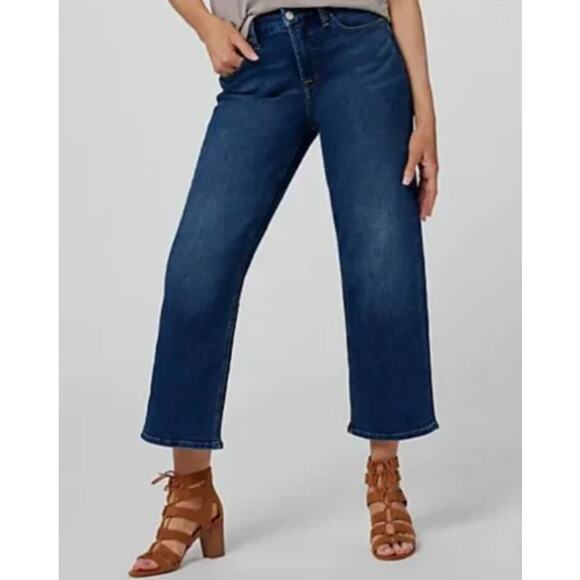 7 for All Mankind‎ Jen7 Cropped Wide Leg Dark Wash Jeans Size 28 NWOT - Picture 1 of 8